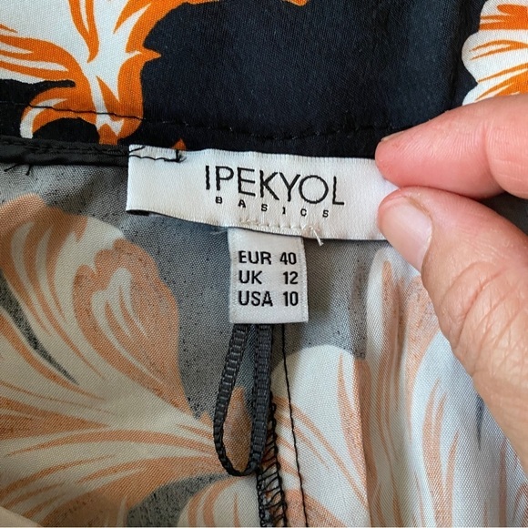 İPEKYOL High Waist floral Woman Trousers size US 10 - Picture 5 of 10